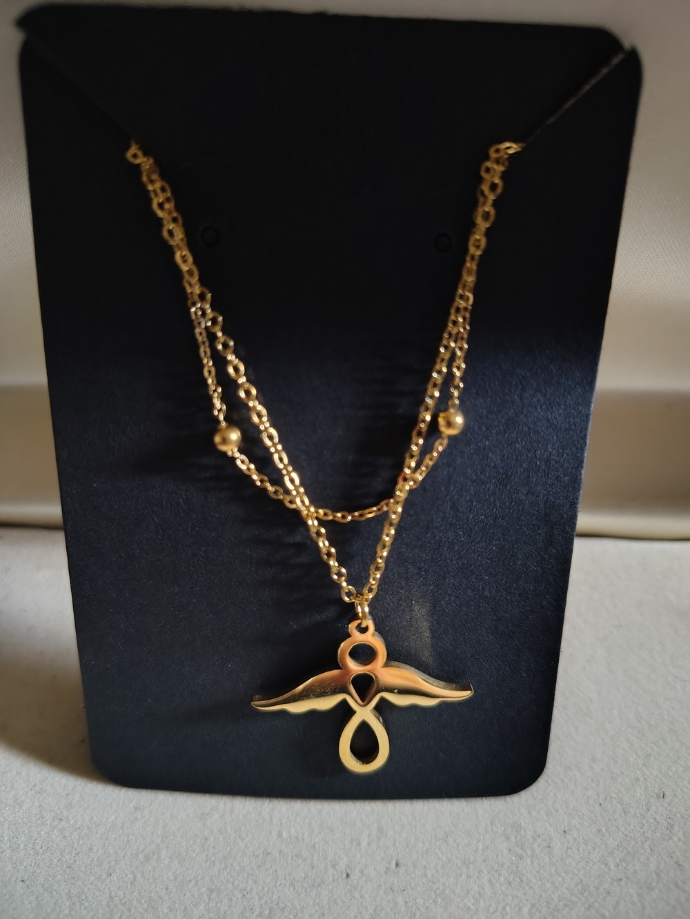 ✝️📿NEW Reiss Gold Layered Satellite Chain Reformed Church Pendant Necklace✝️📿